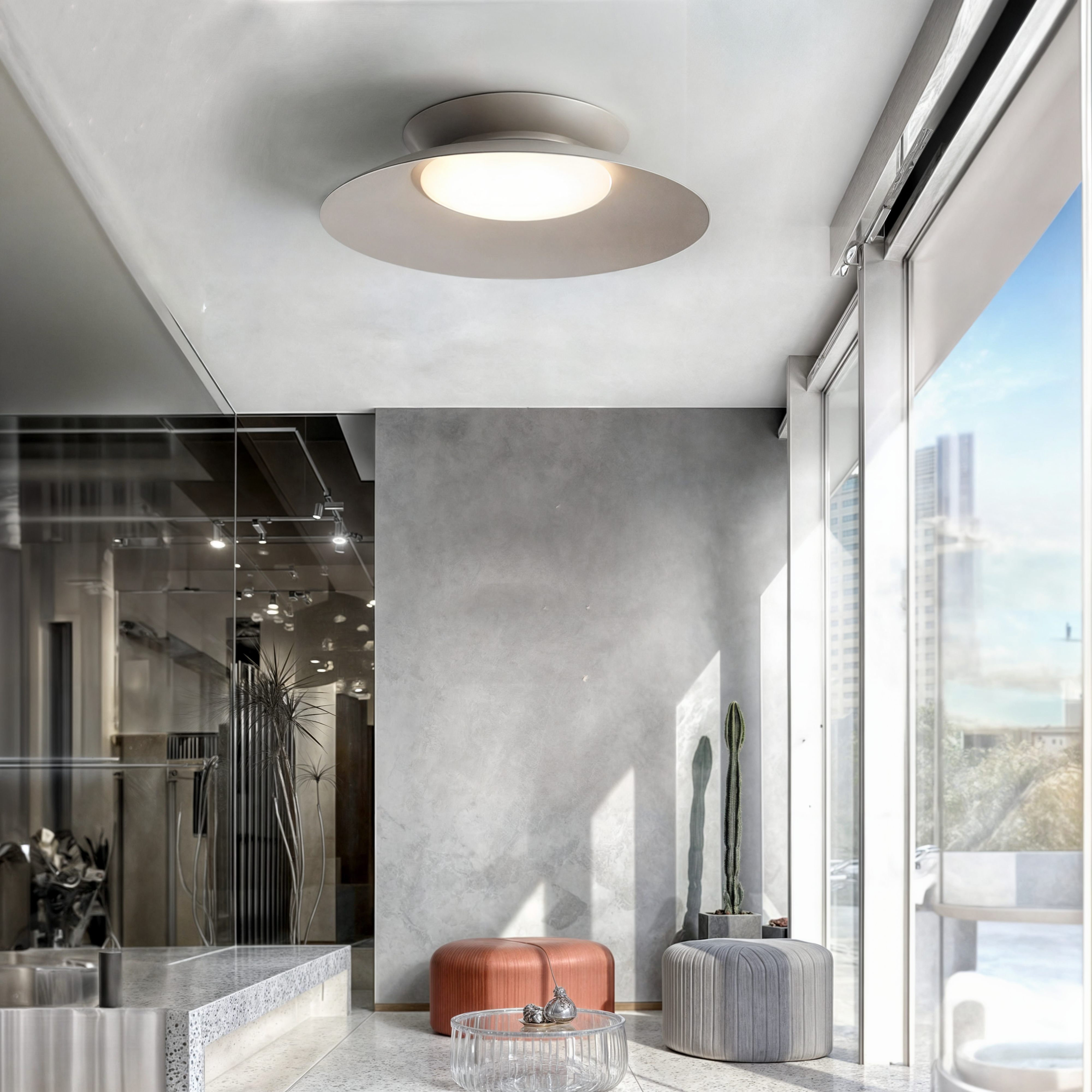 Zeitgenössische Metallkegel-Deckenleuchte, integrierte LED, dunkelgrau/weißgrau/graublau, galvanisiert, innen, moderner Stil, Küche, Esszimmer, Schlafzimmer