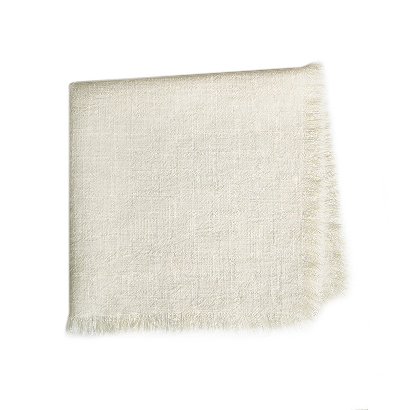 Serviette aus einfarbiger Ramie-Baumwolle mit Fransenrand