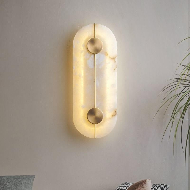 Wandlampe aus Alabaster und Messing im modernen Design