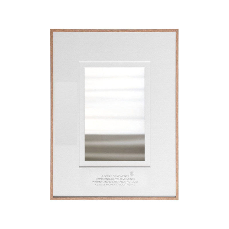 Französischer Wandspiegel mit Walnussrahmen – Vintage Mid-Century Deko im minimalistischen Stil