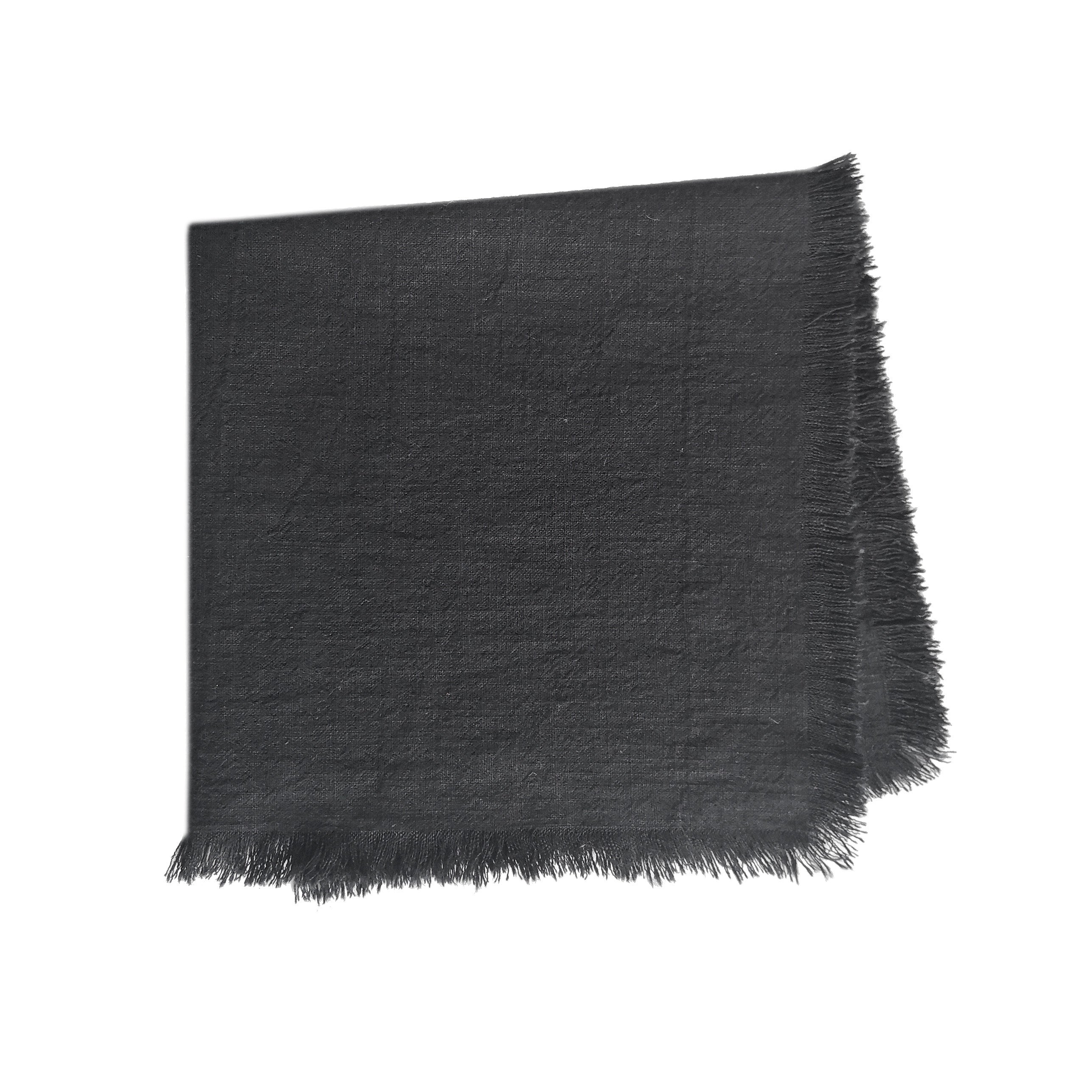 Serviette aus einfarbiger Ramie-Baumwolle mit Fransenrand
