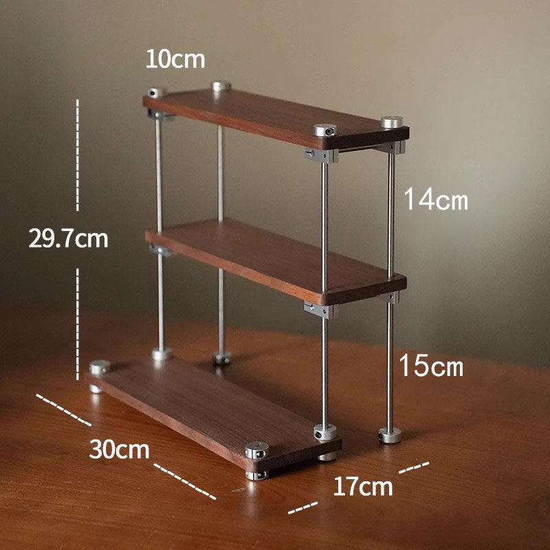 3-stufiges Tassenregal aus Massivholz – Vintage Stil